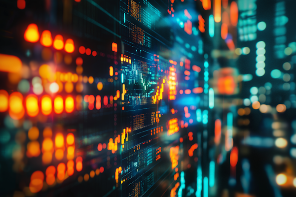 Stock market analysis charts and graphs